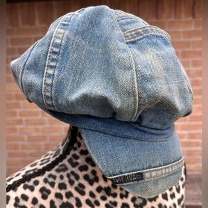 Vintage McKirchy Newsboy 6 Panel  Cabbie Peaky Blinder Denim Stash Pocket Lined